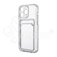 Чехол-накладка для iPhone 13 Pro (с защитой камеры, карманом для карт, прозрачный)