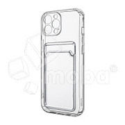 Чехол-накладка для iPhone 11 Pro Max (с защитой камеры, карманом для карт, прозрачный)