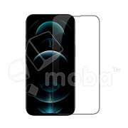 Защитное стекло "Оптима" для iPhone 13/13 Pro/14 Черное (Закалённое, полное покрытие)